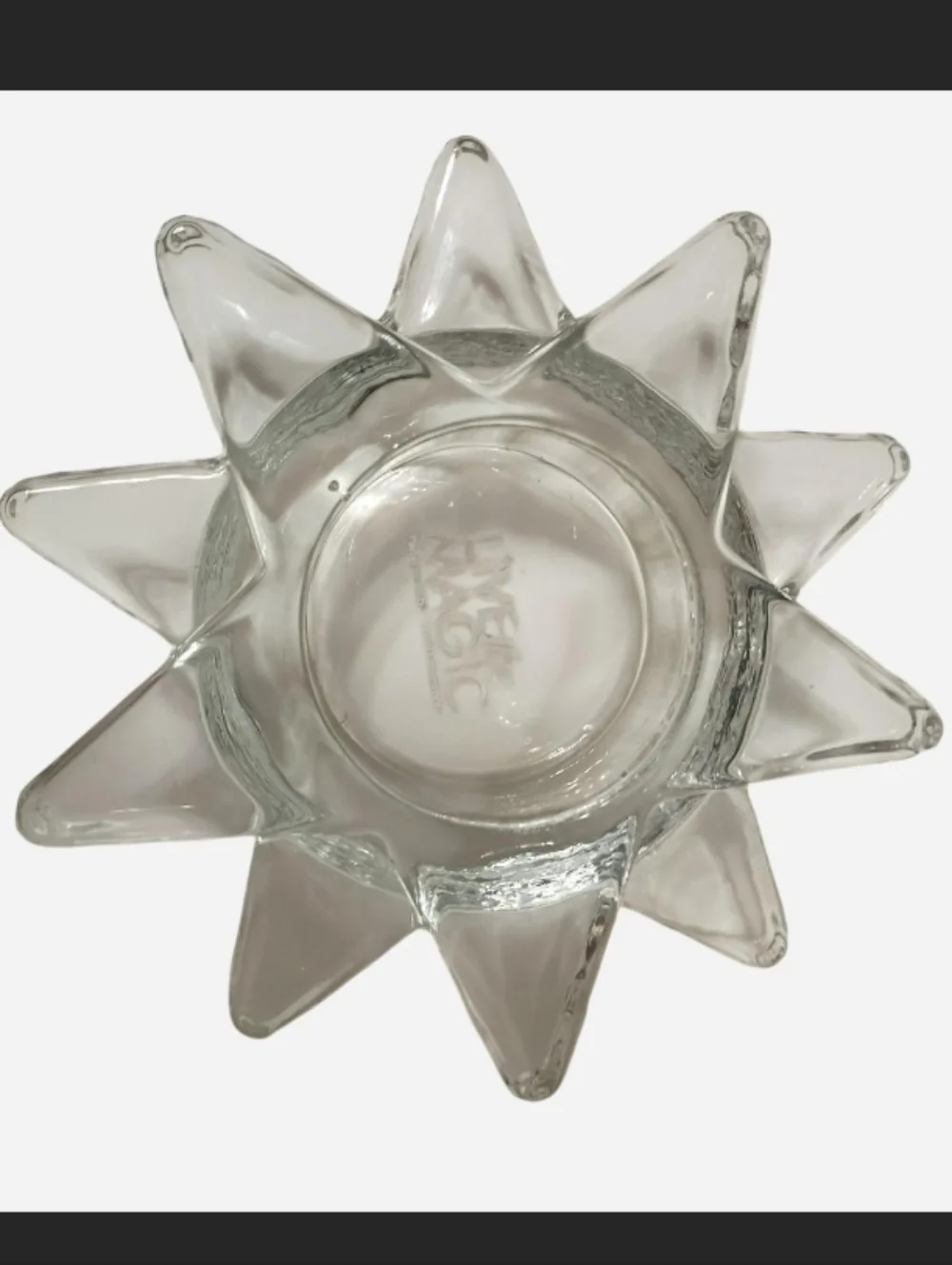 VTG 2005 PartyLite Clear Glass "Flaming Star" Tea light Candle Holder - Picture 5 of 7
